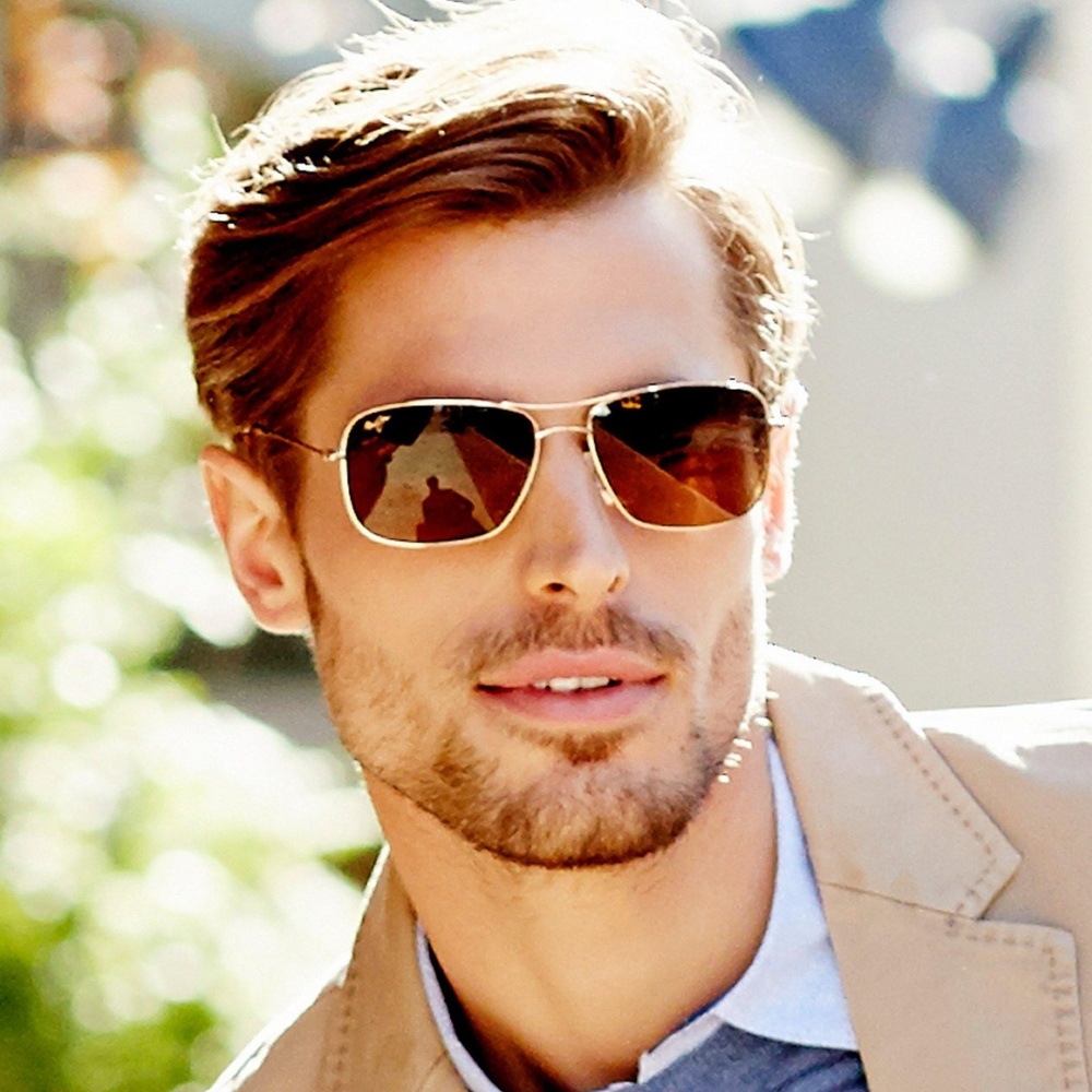 Maui Jim Wiki Wiki Aviator in Gold Titanium Frame w/Bronze Lens